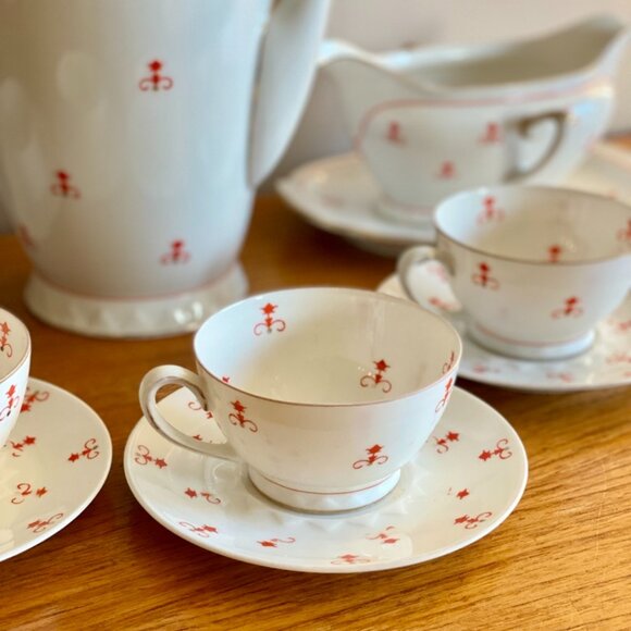 Vintage 1928 Sorau Art Deco Porcelain Coffee Set - Picture 5 of 16